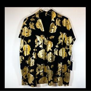 RACHEL Rachel Roy Black and Gold Floral Wrap